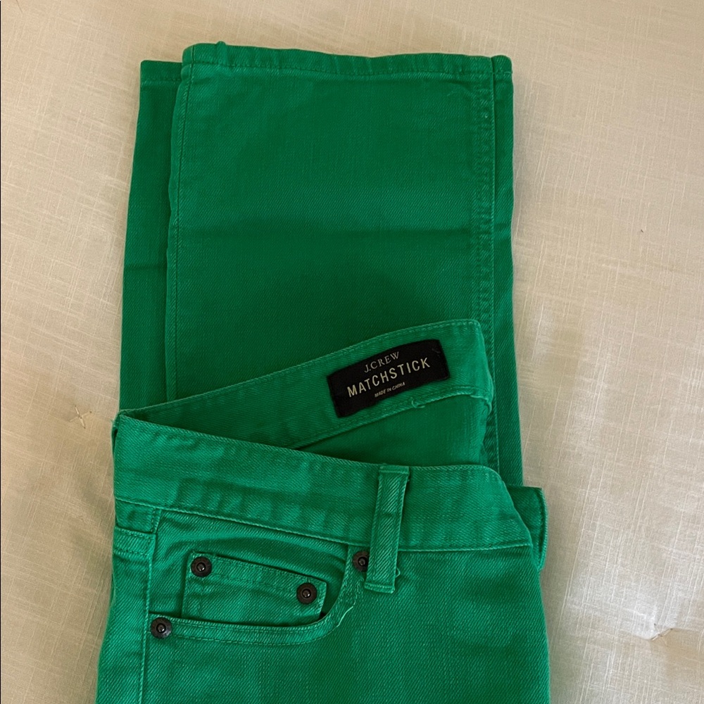 J. Crew women’s matchstick Jeans in Vibrant Green size 26 regular